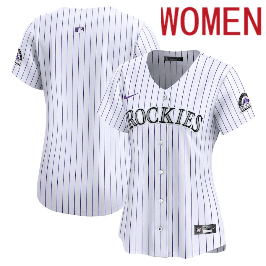 Women Colorado Rockies Nike White Home Limited MLB Jersey
